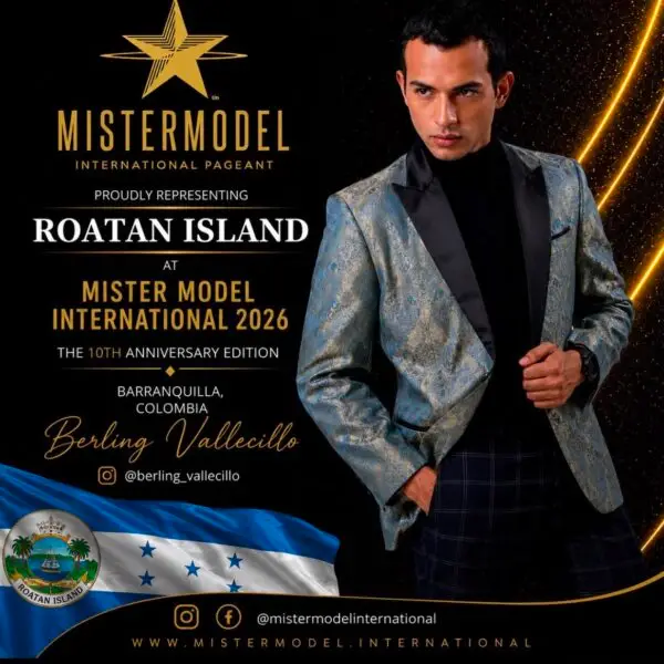 Berling Vallecillo representará a la Isla de Roatán en el Mister Model International 2026 en Colombia