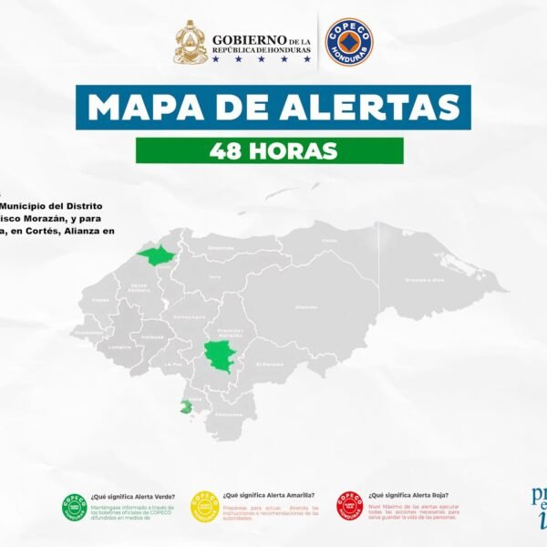 Copeco mantiene Alerta Verde ante lluvias y riesgo de inundaciones en Honduras