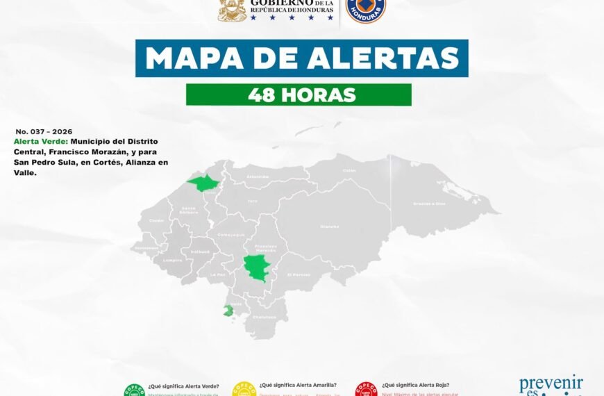 Copeco mantiene Alerta Verde ante lluvias y riesgo de inundaciones en Honduras